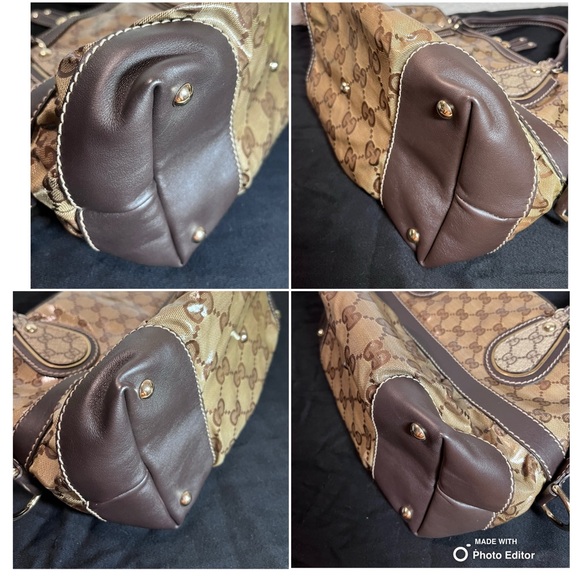 ✨Gucci✨ GG Crystal Coated Monogram Canvas Mix Top Handle Tote Satchel w Dust Bag - Picture 6 of 17